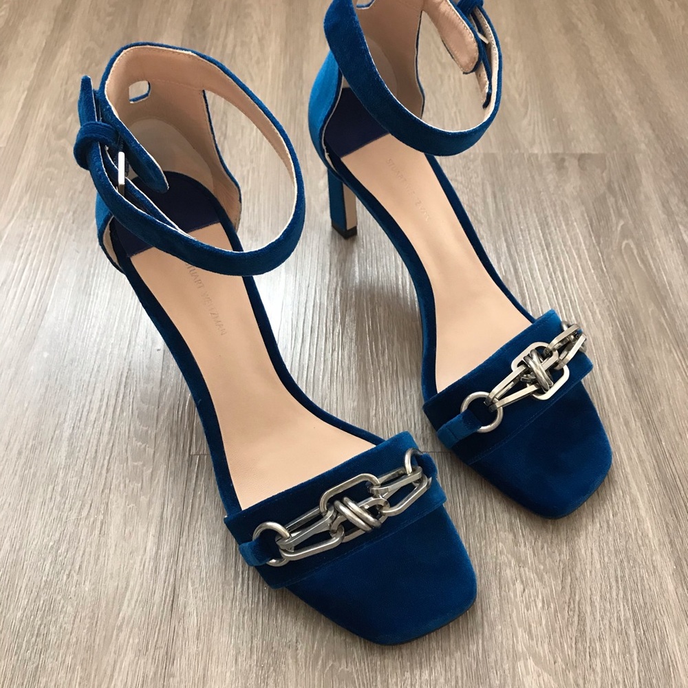 Stuart Weitzman Link 75 Velvet Heels Size 9